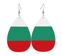 Pendientes colgantes de lágrima con estampado de bandera búlgara, elegantes para mujer, joyería de moda para San Valentín