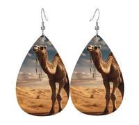 Pendientes colgantes de lágrima con estampado de camello y arena del desierto, joyería para mujer, festival de San Valentín, viajes