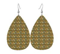 Pendientes colgantes de lágrima con estampado de la serie de la tribu del antiguo Egipto para mujer, joyería de moda, festival, accesorio de uso diario