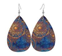 Pendientes colgantes de lágrima con estampado de mandala de cielo estrellado, elegantes para mujer, joyería de moda para San Valentín