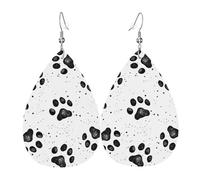 Pendientes colgantes de lágrima con estampado de pata de perro para mujer, joyería de moda, festival, accesorio de uso diario