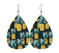 Pendientes colgantes de lágrima con estampado de piña para mujer, joyería de moda, festival, accesorio de uso diario