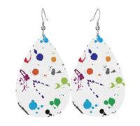 Pendientes colgantes de lágrima con estampado de salpicaduras de pintura abstracta, elegantes para mujer, joyería de moda para San Valentín