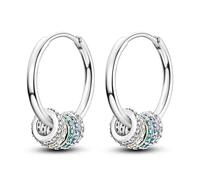 Pendientes colgantes de luna y estrella con circonita cúbica brillante de plata de ley 925 for mujer, regalos de joyería for aniversario de boda(KTE207)