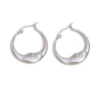 Pendientes colgantes de lunas de acero inoxidable, joyería colgante, cómodos, ligeros para ocasiones de boda y fiesta, pendientes redondos de acero inoxidable