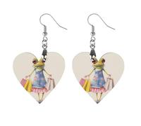 Pendientes colgantes de madera con diseño de rana de compras para mujer, Star, Madera, Sin piedra preciosa