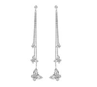 Pendientes colgantes de mariposa de cristal, metal ligero Kirksite con flecos, joyería para ocasiones nocturnas, aretes de cristal para boda, One Size, como se describe, como se describe