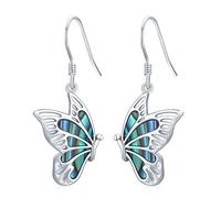 Pendientes colgantes de mariposa, plata de ley 925, hipoalergénicos, para orejas sensibles, joyería de mariposa, para el día de la madre, para mujeres, novia, amantes de las mariposas, con caja de