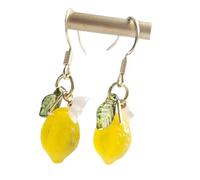 Pendientes colgantes de moda inspirados en frutas amarillas vibrantes, decoración para pieles sensibles, aretes de resina inspirados en la naturaleza, One Size, como se describe, como se describe