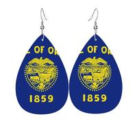 Pendientes colgantes de moda para mujer, de cuero ligero, con estampado de la bandera de Sri Lanka, joyería de lágrima, talla única, Cuero