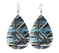 Pendientes colgantes de moda para mujer, de cuero ligero, diseño de pájaros fénix, diseño de lágrimas, talla única, Cuero