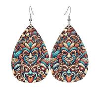 Pendientes colgantes de moda para mujer, de cuero ligero, diseño de pájaros fénix, diseño de lágrimas, talla única, Cuero