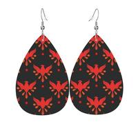 Pendientes colgantes de moda para mujer, de cuero ligero, diseño de pájaros fénix, diseño de lágrimas, talla única, Cuero