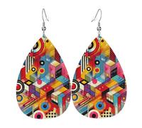 Pendientes colgantes de moda para mujer, de cuero ligero, diseño de pájaros fénix, diseño de lágrimas, talla única, Cuero