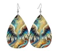 Pendientes colgantes de moda para mujer, de cuero ligero, diseño de pájaros fénix, diseño de lágrimas, talla única, Cuero