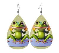 Pendientes colgantes de moda para mujer, de cuero ligero, diseño de runas mágicas, brújula, lágrima, joyería, talla única, Cuero