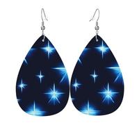 Pendientes colgantes de moda para mujer, de cuero ligero, diseño de runas mágicas, brújula, lágrima, joyería, talla única, Cuero