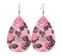 Pendientes colgantes de moda para mujer, de cuero ligero, diseño de runas mágicas, brújula, lágrima, joyería, talla única, Cuero