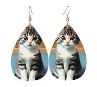 Pendientes colgantes de moda para mujer, de cuero ligero, diseño de runas mágicas, brújula, lágrima, joyería, talla única, Cuero