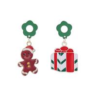 Pendientes colgantes de Navidad, Papá Noel, reno, para mujer, copo de nieve, asimétricos, decoración de fiesta, Navidad para niños y niñas, reno de Papá Noel, talla única, como se describe, como se