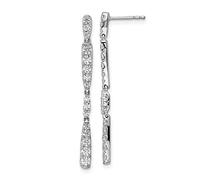 Pendientes colgantes de oro de 14 quilates con diamantes cultivados en laboratorio SI1/SI2, GHI