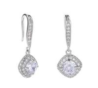 Pendientes colgantes de perlas de plata 925 para mujer, modernos pendientes chapados en oro, suaves para pieles sensibles, pendientes de boda, joyas para novias (Silver, 3X1CM)