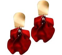 Pendientes Colgantes de PéTalos de Flores Pastel, Pendientes de Borla Floral de Gota Mate con Niveles de Acrílico, Pendientes de Borla Floral Exagerada para Mujeres y Niñas