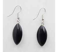 Pendientes colgantes de piedra natural con forma de ojo de caballo, cuarzos de cristal púrpura rosa, pendientes de gota de ópalo , joyería para mujeres y niñas, arena dorada