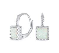 Pendientes Colgantes De Piedra Preciosa Blanca De Ópalo Creada En Estilo De Corona Real De Filigrana De Plata Esterlina .925 Para Mujeres