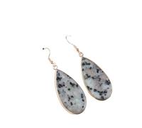 Pendientes colgantes de piedra semipreciosa Natural, joyería para mujer, pendientes hechos a mano de cuarzo turquesa, regalos, piedra de punto verde