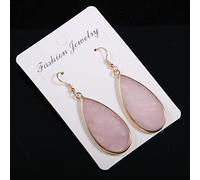 Pendientes colgantes de piedra semipreciosa natural, joyería para mujer, pendientes hechos a mano de cuarzo turquesa, regalos, cuarzo rosa