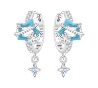 Pendientes colgantes de planeta azul, uso diario elegante minimalista