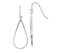 Pendientes colgantes de plata de ley 925 con gancho de pastor pulidos con forma de lágrima miden 41 x 15 mm de ancho, joyería para mujer