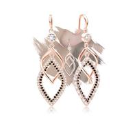 Pendientes colgantes de plata de ley para mujer, aretes de oro rosa, hipoalergénicos, circonita cúbica, aretes largos de moda para mujer, bohemios, regalos para Navidad y cumpleaños