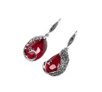 Pendientes Colgantes De Plata Vintage S925, Esmeralda, Rubí, Jade, Piedra Preciosa, Gota De Agua, Pendiente De Pavo Real, Joyería De Fiesta De Boda para Mujer