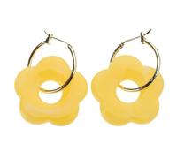 Pendientes colgantes de resina de flores, joyería para niñas huecas redondas simples, regalos de personalidad de fiesta lindos, 13 colores para mujeres, aro colorido acrílico para para