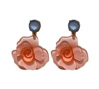 Pendientes colgantes de rosa de moda, accesorios elegantes de acrílico para mujer, delicados aretes de joyería