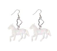 Pendientes colgantes de unicornio con forma de ponis, coloridos y acrílicos, con forma de corazón, accesorio para estudiantes, joyería de moda