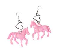 Pendientes colgantes de unicornio con forma de ponis, coloridos y acrílicos, con forma de corazón, accesorio para estudiantes, joyería de moda