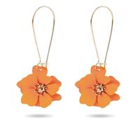 Pendientes Colgantes Flores, Pendientes Colgantes Pétalos Florales Pendientes Hada Margaritas Mujer Joyería Elegante Estilo Bohemio Bodas Navidad Día de San Valentín Compromiso (Naranja)