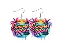 Pendientes colgantes hawaianos de acrílico tropical, bohemios, para cóctel, bebida, aretes de gota para mujer, bonitos aretes de resina de vaca de las tierras altas, joyería de verano y playa