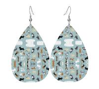 Pendientes colgantes ligeros con estampado de gatos y perros que llueven, joyería de moda para fiestas de disfraces y accesorios para niñas