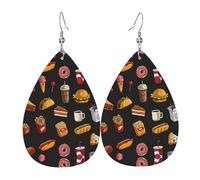 Pendientes colgantes ligeros con estampado de hamburguesa y pata de pollo para mujer, joyería de moda para fiestas de disfraces y accesorios para niñas