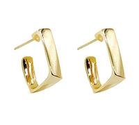 Pendientes colgantes ligeros, geométricos, de metal, modernos, cuadrados, lisos, geométricos, chapados en oro, en forma de U, con forma de leopardo, talla única, Metal, Sin piedra preciosa