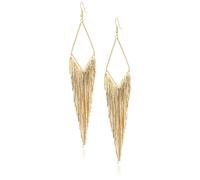 Pendientes colgantes lineales con flecos dorados ""B sicos"" de GUESS