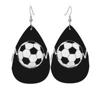Pendientes Colgantes Me Encanta El Fútbol Ligero Pendientes De Cuero En Forma De Lágrima Lujo Aretes De Cuero Con Forma Para Decoración Vida Cotidiana Vacaciones