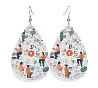 Pendientes Colgantes Me Encanta La Ilustración De Los 90 Lujo Pendientes De Cuero En Forma De Lágrima Elegancia Aretes Para Vida Cotidiana Viajes Vacaciones