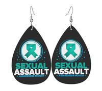 Pendientes Colgantes Mes De Concientización Sobre La Agresión Sexual Pendientes Moda Aretes Colgantes Cuero Sintético Para Varias Ocasiones De Fiesta Talla Única Regalo