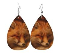 Pendientes Colgantes Montón De Flores De Otoño Zorro Durmiente Diversión Pendientes En Forma De Lágrima Lujo Aretes De Cuero Con Forma Para Mujeres Decoración Viajes
