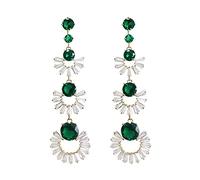 Pendientes colgantes para mujer, aretes de circonita cúbica de flores, Latón Circonita cúbica, Piedra preciosa de circonita creada